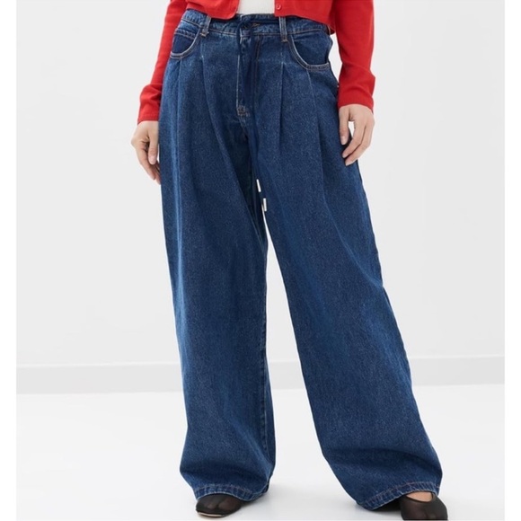 Lionesses Slouched Pleated Wide Leg Jeans Size Medium - Picture 4 of 6